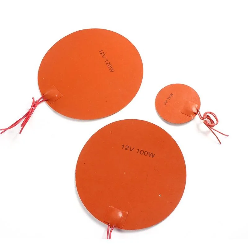 Big Size Round Silicone Heating Pads Large Circular Rubber Electric Thermal Heater Plate Mat 3M Adhesive Battery 3D Printer Oven - view 6