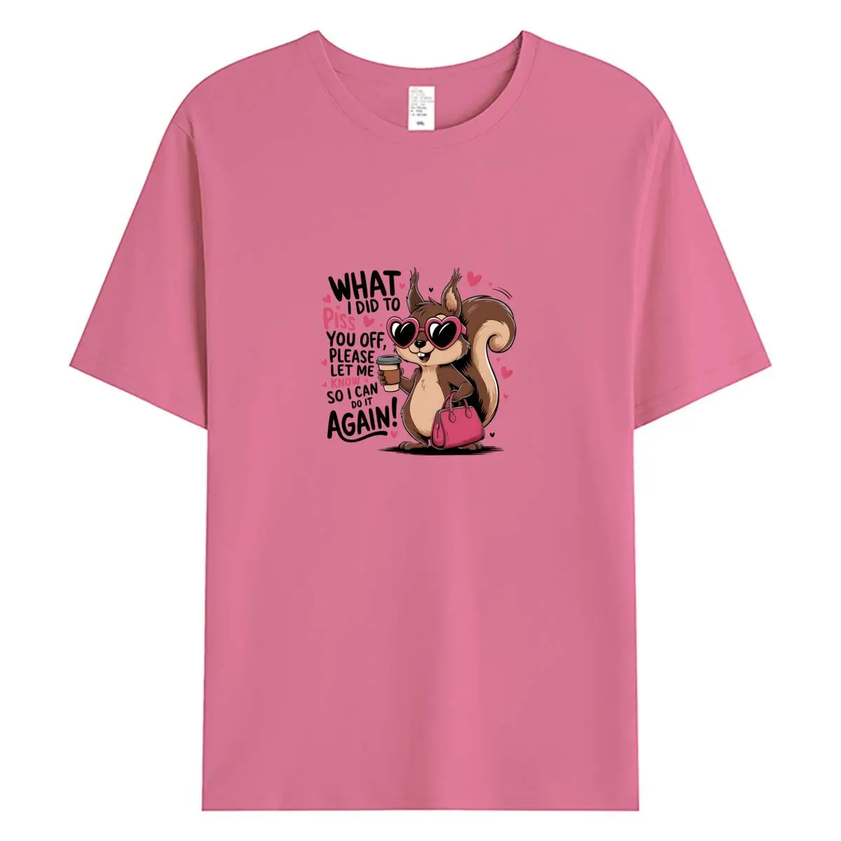 女性 Tシャツトップス夏の女性の服綿 100% 半袖 Tシャツ面白いリスグラフィック Tシャツ特大女性 Tシャツ