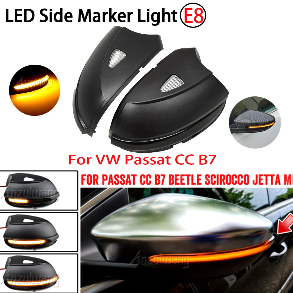 For VW Passat B7 CC Scirocco MK3 Jetta MK6 EOS Beetle R LED Dynamic Turn Signal Blinker Sequential Side Mirror Indicator Light view 5