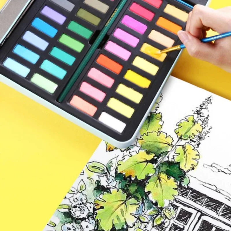 مجموعة ألوان مائية صلبة مكونة من 36 لونًا، وأقلام وملحقات فرشاة مائية، للفنانين والهواة الهواة والرسم #5