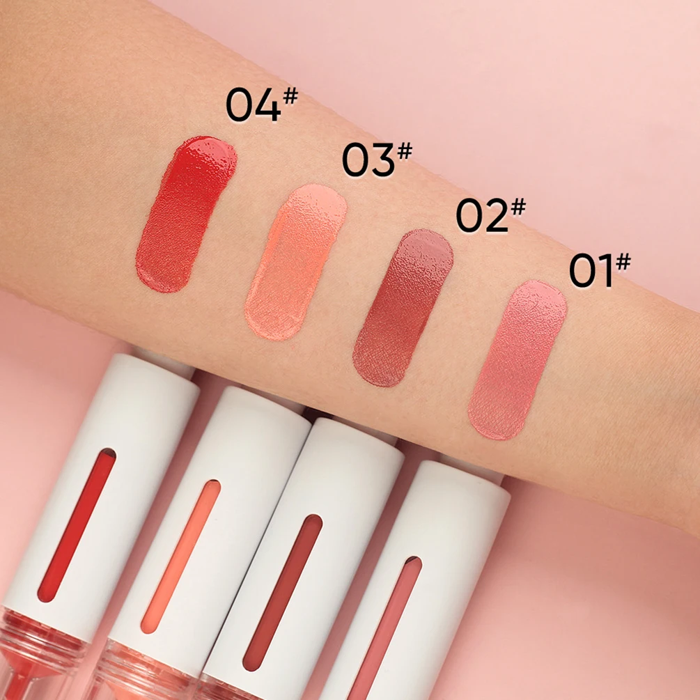 4-farbiges Private Label Liquid Blush, individuelles Logo, Spritzenstil, Press-Typ, mattes Rouge, wasserfest, farbecht, Pigment-Make-up, vegan