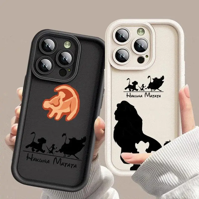 Disney Lion King Angel Eye Ladder Case For Apple iPhone 11 15 Pro Max 14 Plus 13 12 Shockproof Shell Silicone Funda Phone Cover