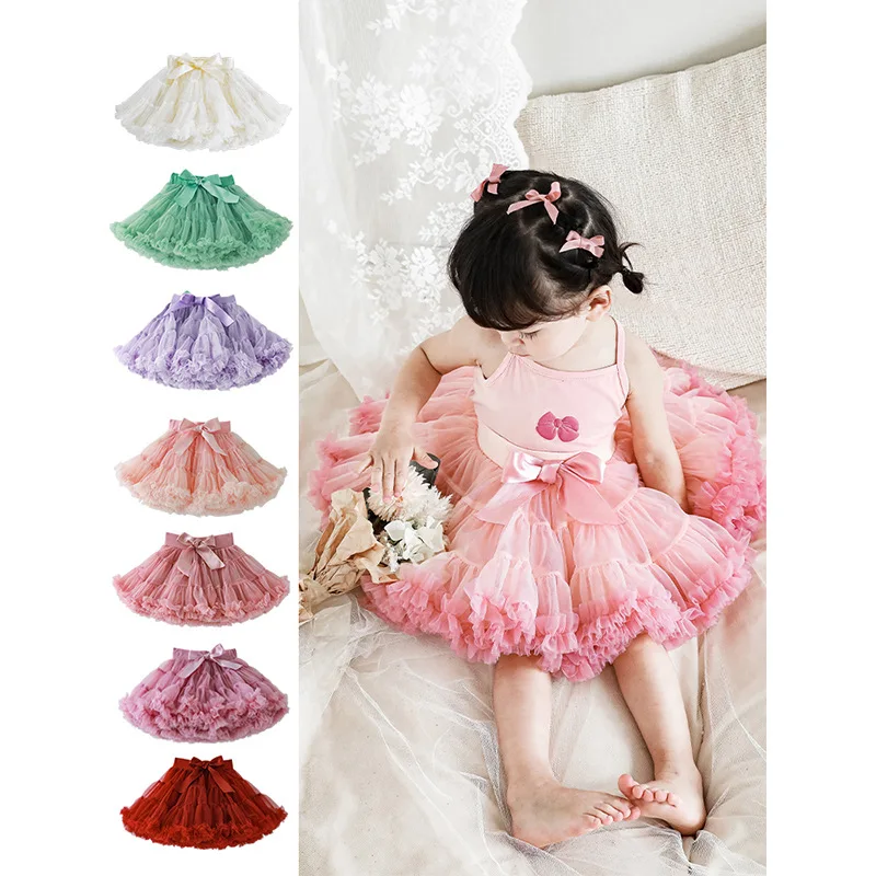 

Sweet Kids' Tutu Skirt - Layered Mesh Princess Dress with Lovely Butterfly Knot for Girls' Party girls skirts kids clothes