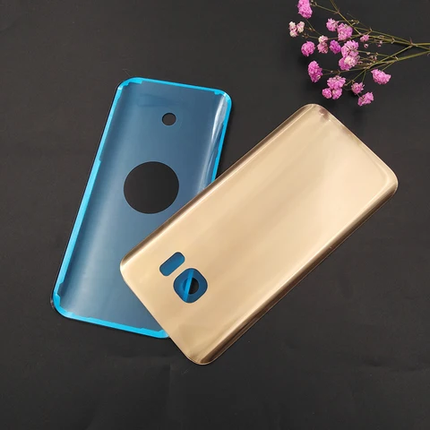 Задняя крышка батарейного отсека для Samsung Galaxy S7 G930 G930F S7 Edge G935 G935F, задняя панель, дверной корпус, запасные части с логотипом