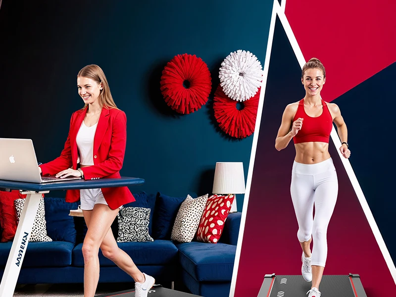 Leises Laufband für unter den Schreibtisch, 2,25 PS, 100 kg Tragkraft, 4% Steigung, tragbares, kompaktes elektrisches Laufband für Zuhause und Büro – Detail 1