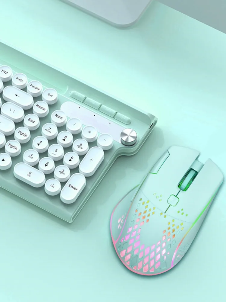 فأرة مضيئة لاسلكية RGB ، نقرة صامتة ، إضاءة ليد ملونة ، ألعاب قابلة لإعادة الشحن ، USB ، 3 مستويات DPI ، كمبيوتر محمول ، كمبيوتر شخصي