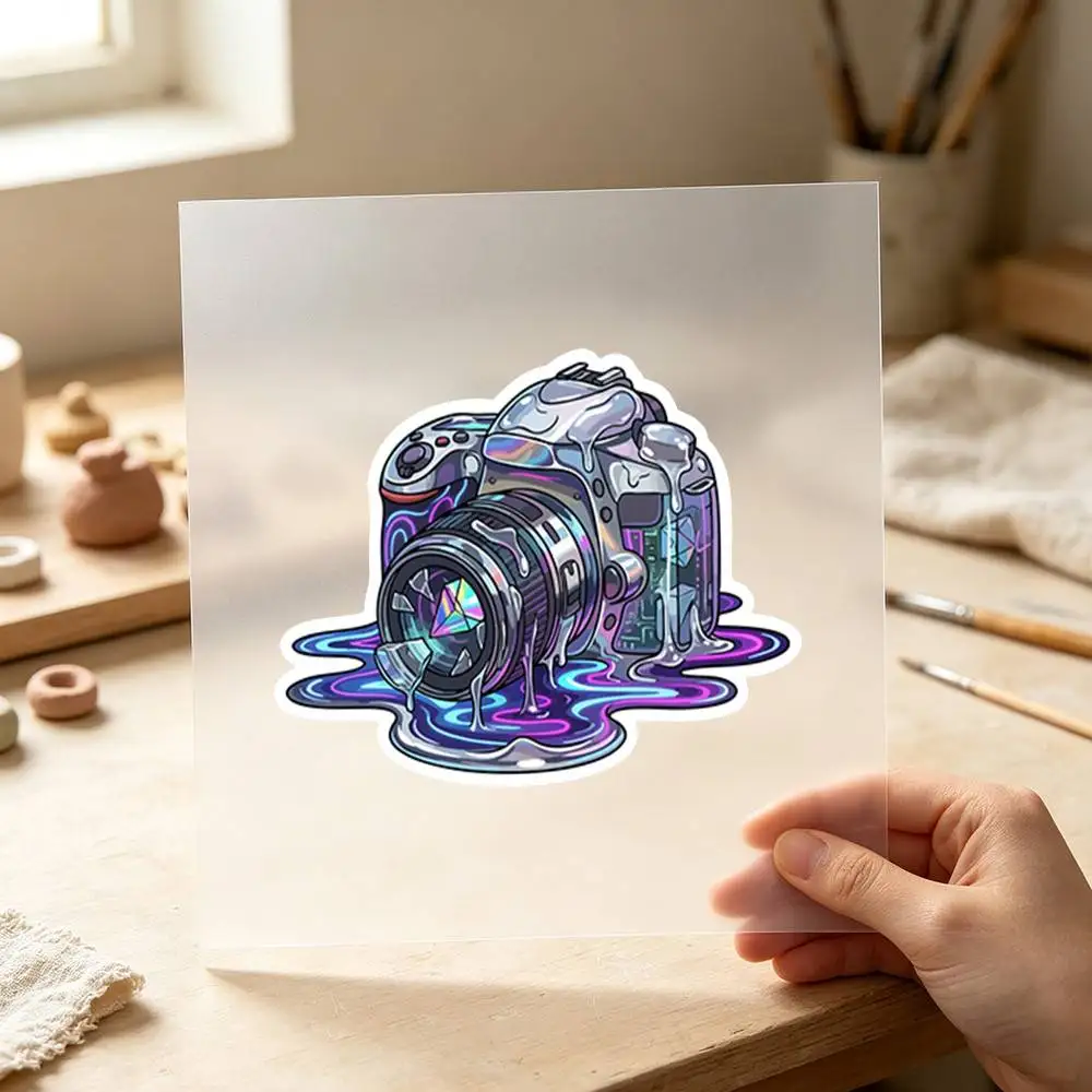 Melting Tech Camera Casual Waterproof Stickers For Decorating Car Windows Motorcycles And Computers.