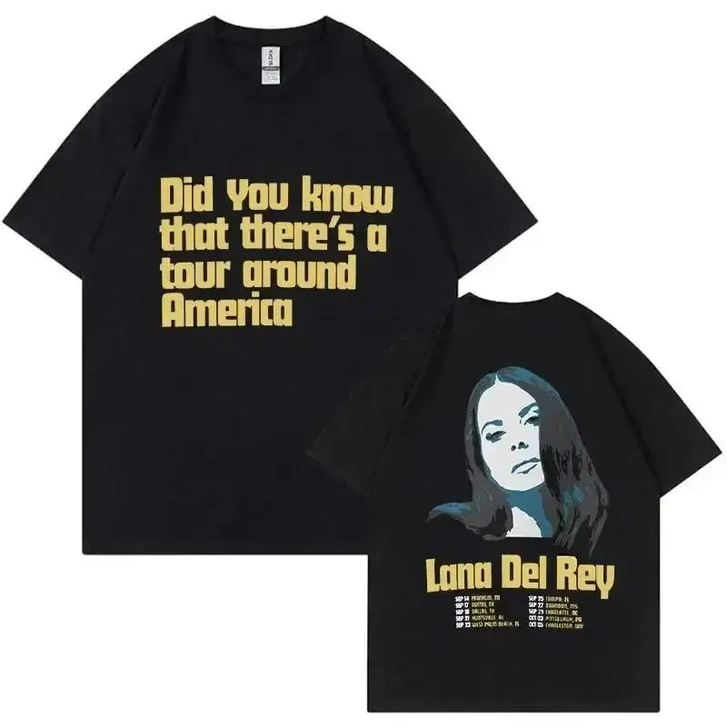 Fashion Harajuku Y2k Retro T Shirt Men Women Singer Lana Del Rey Printed Tees Clothing Hip Hop Summer Short Sleeve Streetwear