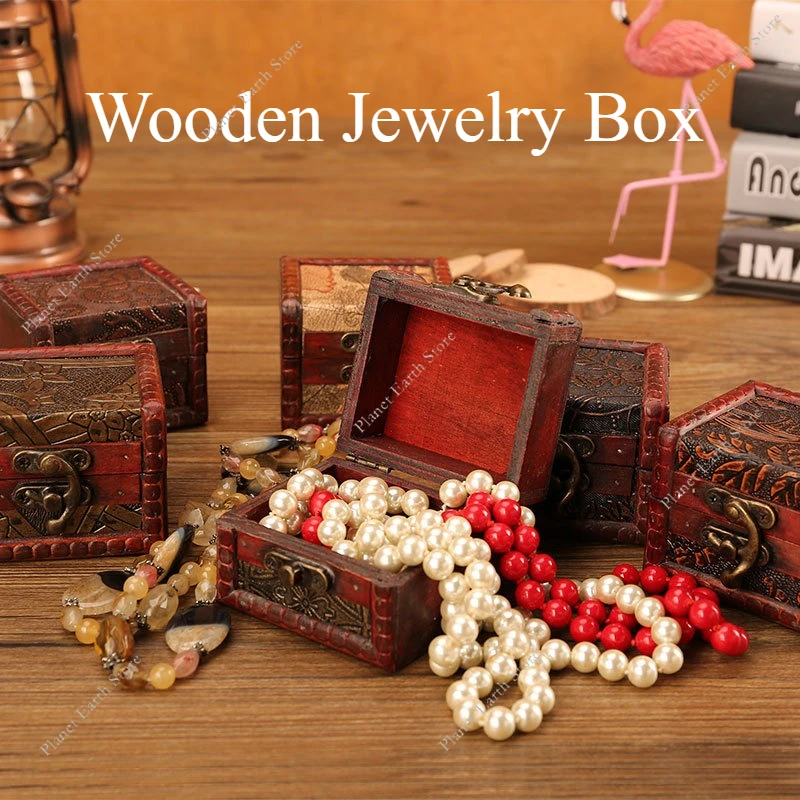 

Винтажная деревянная шкатулка для драгоценностей в китайском стиле, упаковка для безделушек, коробка для хранения колец, броши, браслетов, серьг, шпильок, реквизит для стрельбы