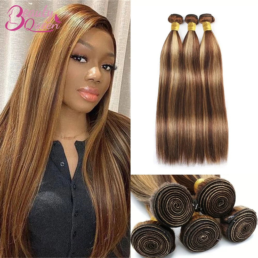 Sophia-Extensions de Cheveux Brésiliens Naturels Lisses, Blond Ombré, 30 Pouces