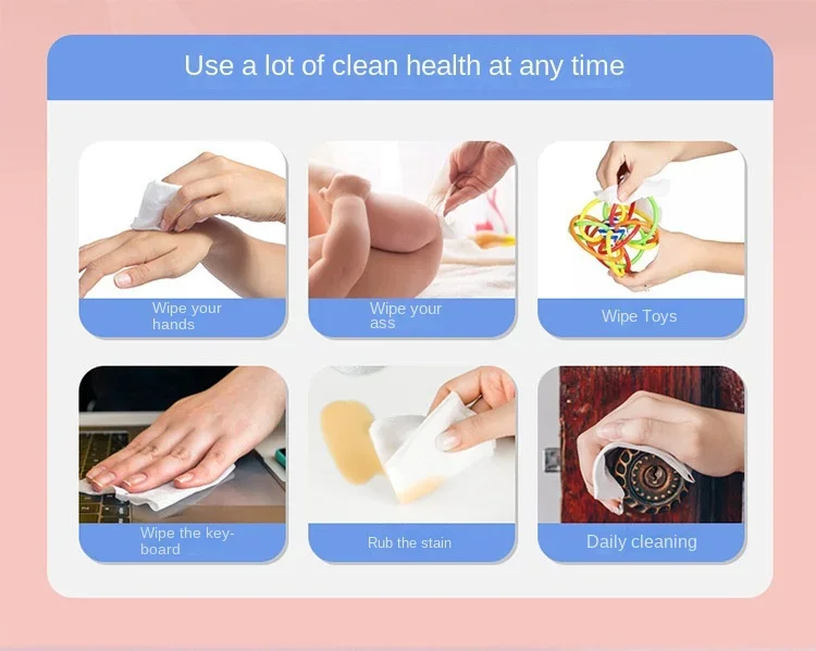 80 قطعة مناديل مبللة لغسل الوجه المنزلية مناديل مبللة للأم والطفل لتنظيف بشرة الطفل والعناية بالفم مناديل مبللة للجسم الفردي
