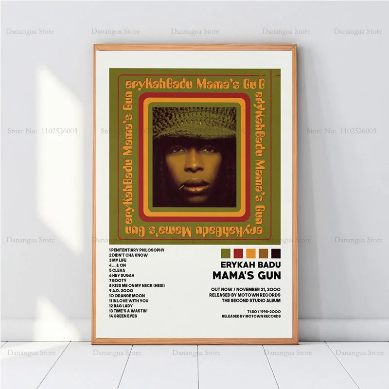 New Erykah Music Album Badu Mamas Gun Baduism Cover Poster Prints Wall Art Canvas Painting Picture Photo Gift Room Home Decor