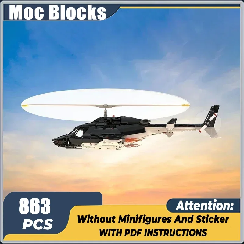 Militair model Moc Bouwstenen Special Ops Helikopter Airwolf Technologie Modulaire blokken Cadeau Kerstspeelgoed DIY-sets Montage