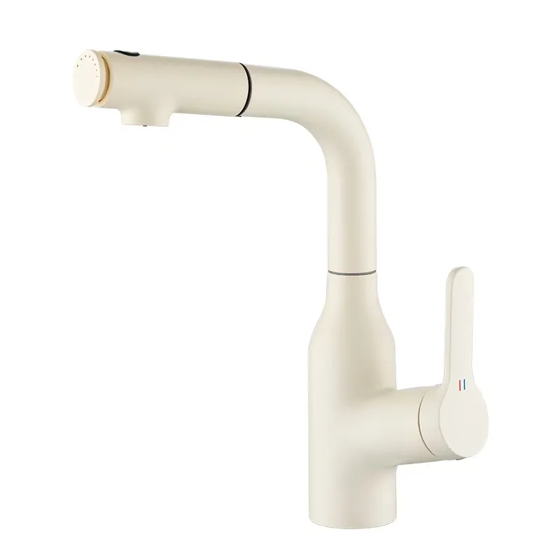 

High-value all-copper basin faucet hot and cold water three-mode switching can be pulled anti-splashing water