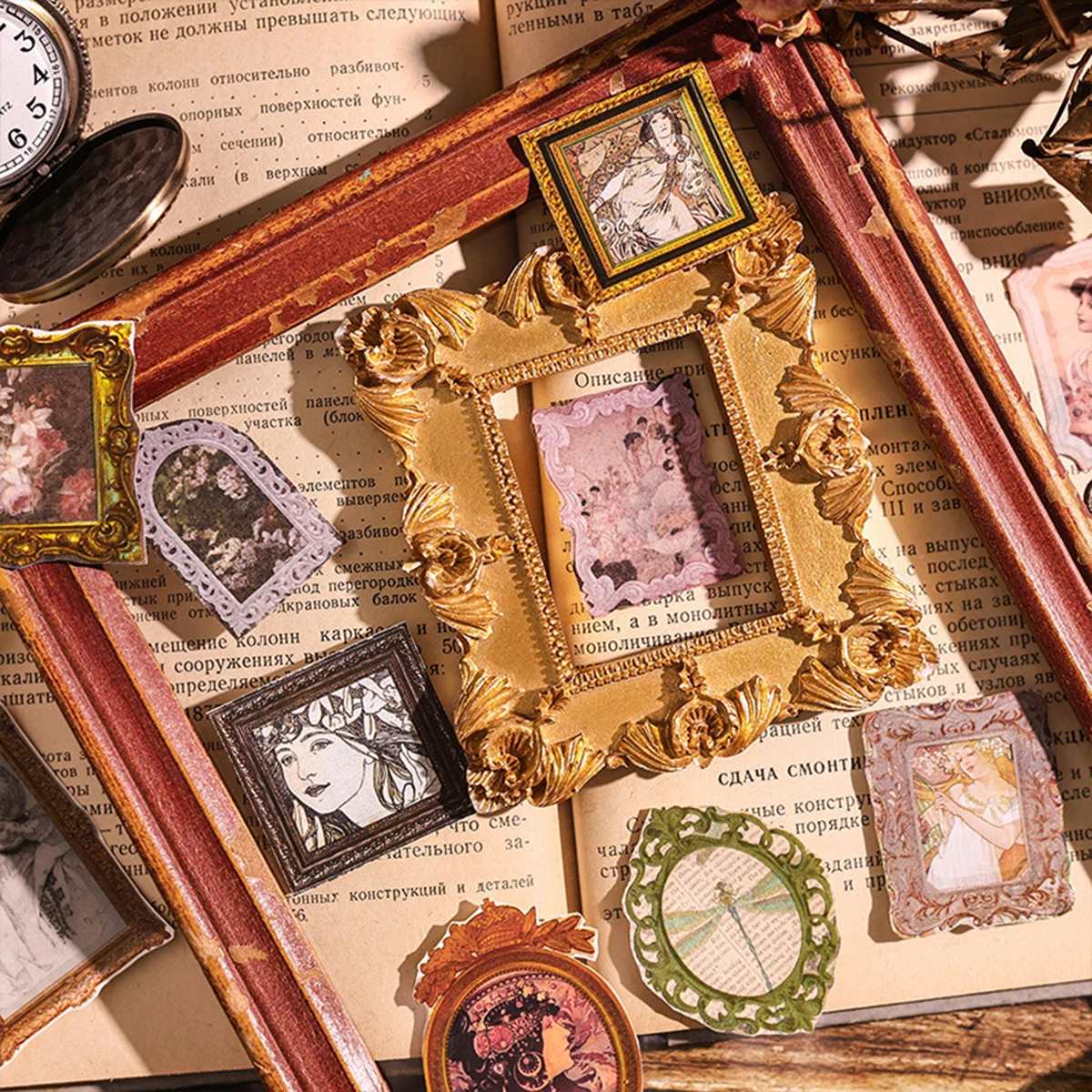 6 unids/set de pegatinas con patrón de borde vintage por paquete, adecuadas para álbumes de recortes y materiales de decoración de álbumes