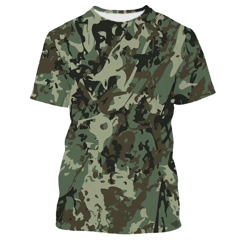 Summer Fashion Camouflage t shirt for men Veteran New Casual Oversized Round Neck Printed Short Sleeve t-shirts man Tees Tops