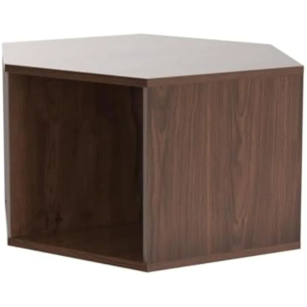 Sechseckiger multifunktionaler Couchtisch, Walnuss
