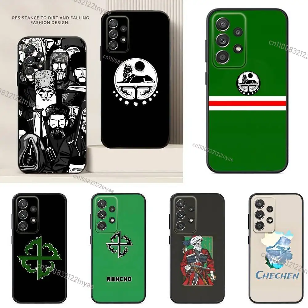 

Chechen National Flag Phone Case For Samsung S24,21,22,23,30,Ultra,20,Plus,Note,10,9,Black soft silicone case