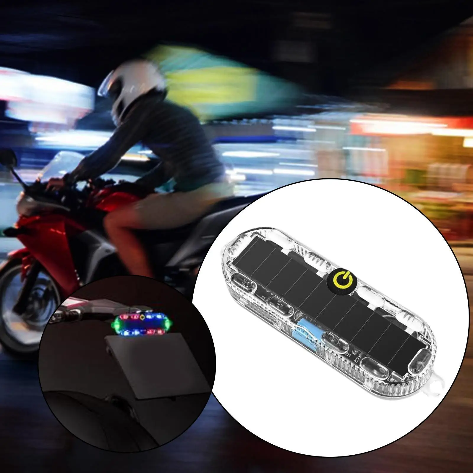 Solar Warning Lamp Light Taillight, LED Emergency Light Car Lamp Light, Solar Warning Lamp, for Outdoor Vehicle SUV Truck