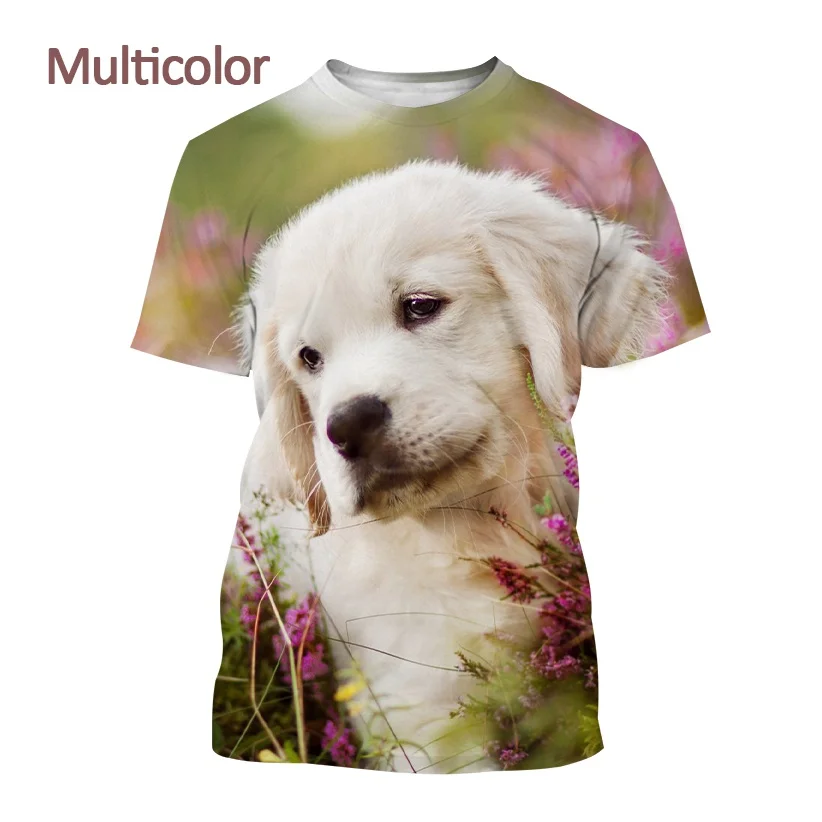 Hot Sale Golden Retriever 3D Printing T-shirt Fashion Cute Dog Men and Women Cure Fun Casual Short Sleeve Tops