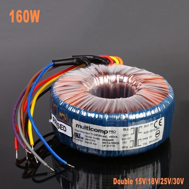 160VA NORATEL Multicomp Pro Original Toroidal Power Amplifier Transformer For Sound Audio DAC 160W Double 15V 18V 25V 30V