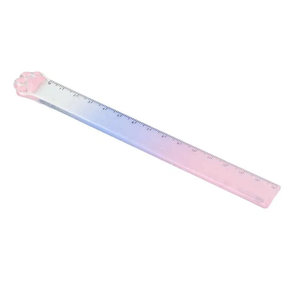 Cat Paw Design Cat Paw 15cm Straight Ruler Multifunction Transparent Math Drawing Ruler Acrylic Drafting DIY Drawing Tools