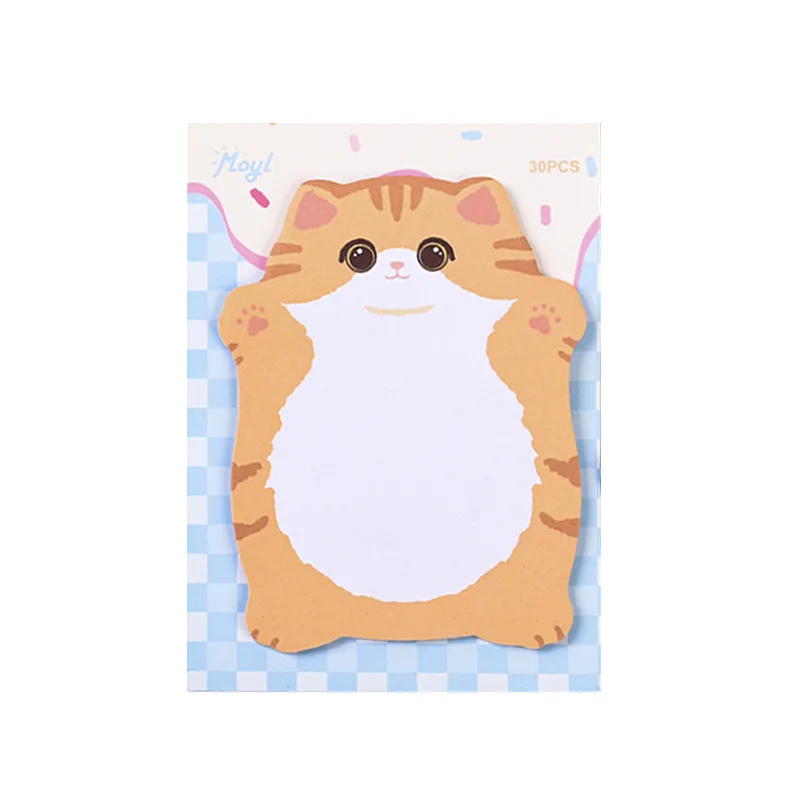 30 sheets Cat Sticky Notes for Students High-looking Memo Notes Sticky Tearable Note Pad Notepad Prizes Cute Stationary Supplies