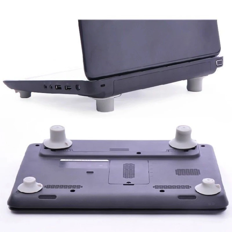 4 Piedini Autoadesivi Per Tastiera E Laptop – Angolo Regolabile 3°/15°, Silicone Antiscivolo, Lega Di Zinco, Nero + Argento