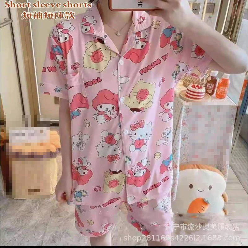 

Корейский стиль: Новинка! Милый женский летний домашний комплект в стиле аниме/мультфильмов для студенток. Мягкий свободный комплект из двух предметов для сна для подростков.