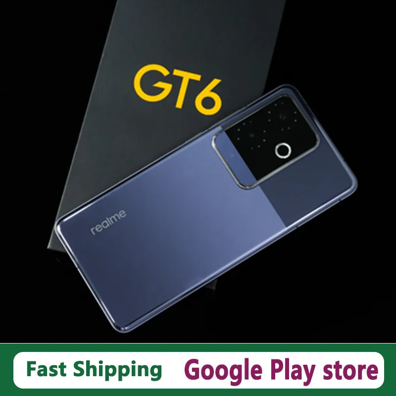 متوفر في المخزون هاتف ذكي Realme GT 6 أندرويد 14.0 OTA 50.0MP 6.78 بوصة AMOLED 120 هرتز 120 وات شحن بطارية 5800 مللي أمبير في الساعة سنابدراجون 8 Gen 3
