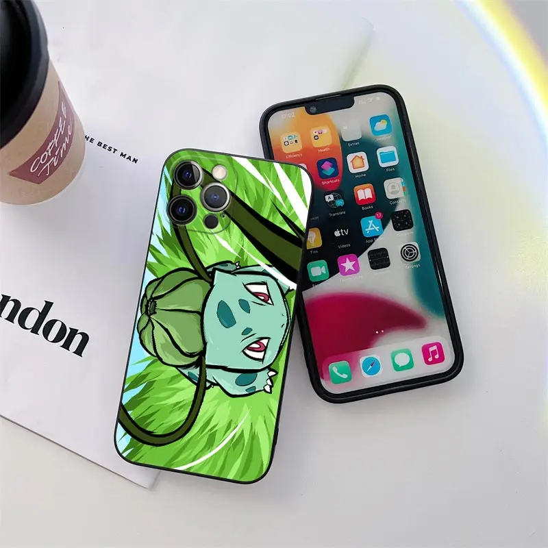 Bulbasaur Gastly Pokemon Phone Case for iPhone 11 15 Pro Max Case Coque 14 Plus 13 Pro 12 Mini 11 X XS XR 7 8 SE 2020 Soft Cover