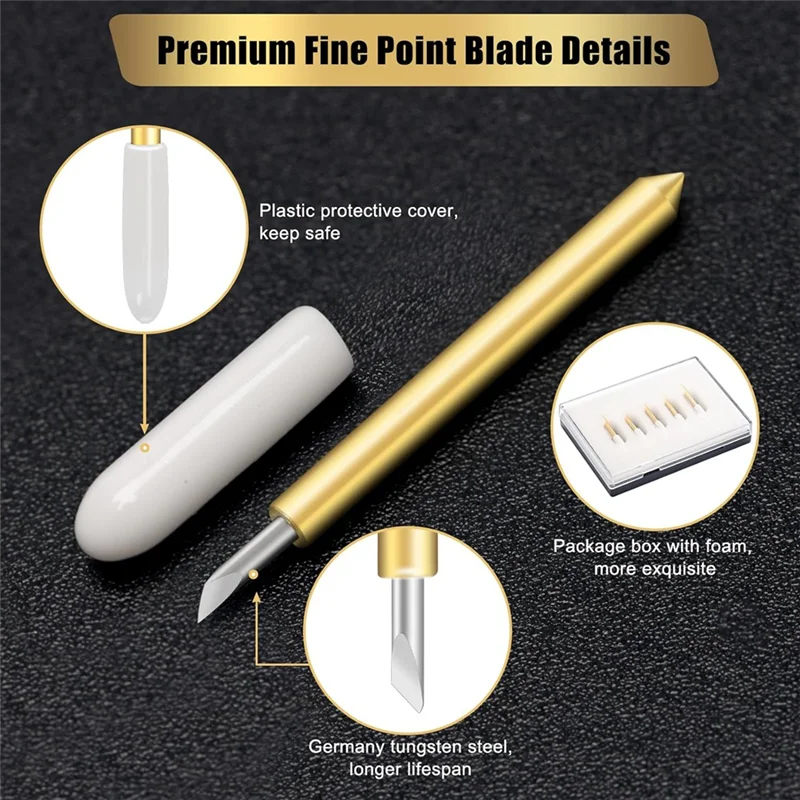 

ABRW-11Pcs Premium Fine Point Blade With Housing,For Cricut Maker, Maker 3 With Housing For Cutting Film, Vinyl, Sticker