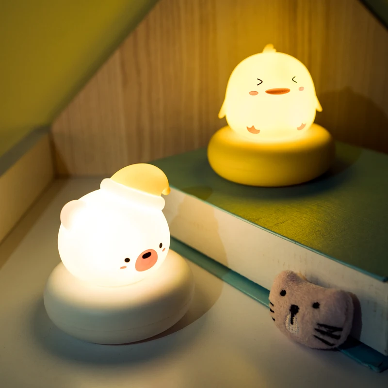 Imagem -02 - Lâmpada Led para Desenhos Animados Usb para Crianças Luz Noturna Luz Noturna Urso Coelho Bebê Fofo para Casa Quarto Criança Presente de Natal