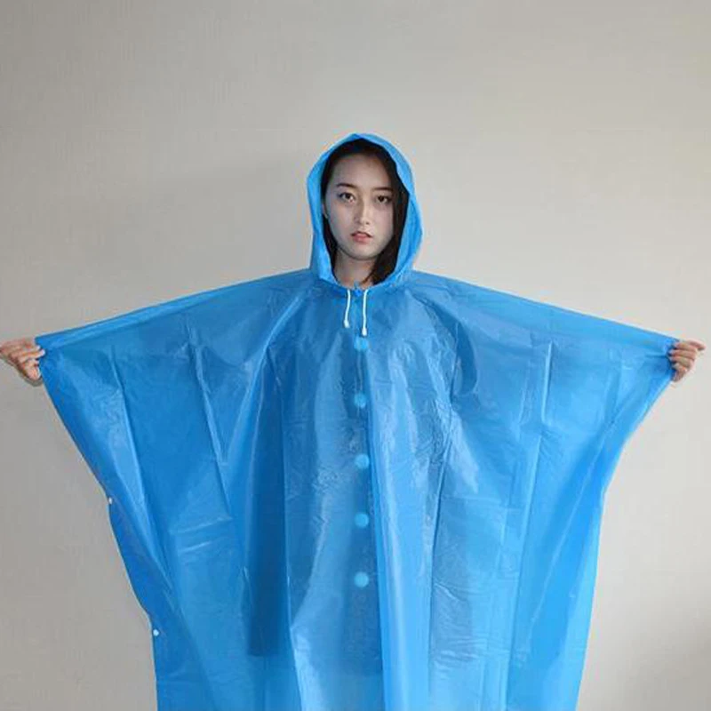 Chubasquero con capucha para exteriores, Poncho de lluvia impermeable para motocicleta, cubierta de lluvia para acampar, senderismo, VIAJES, 1 piezas