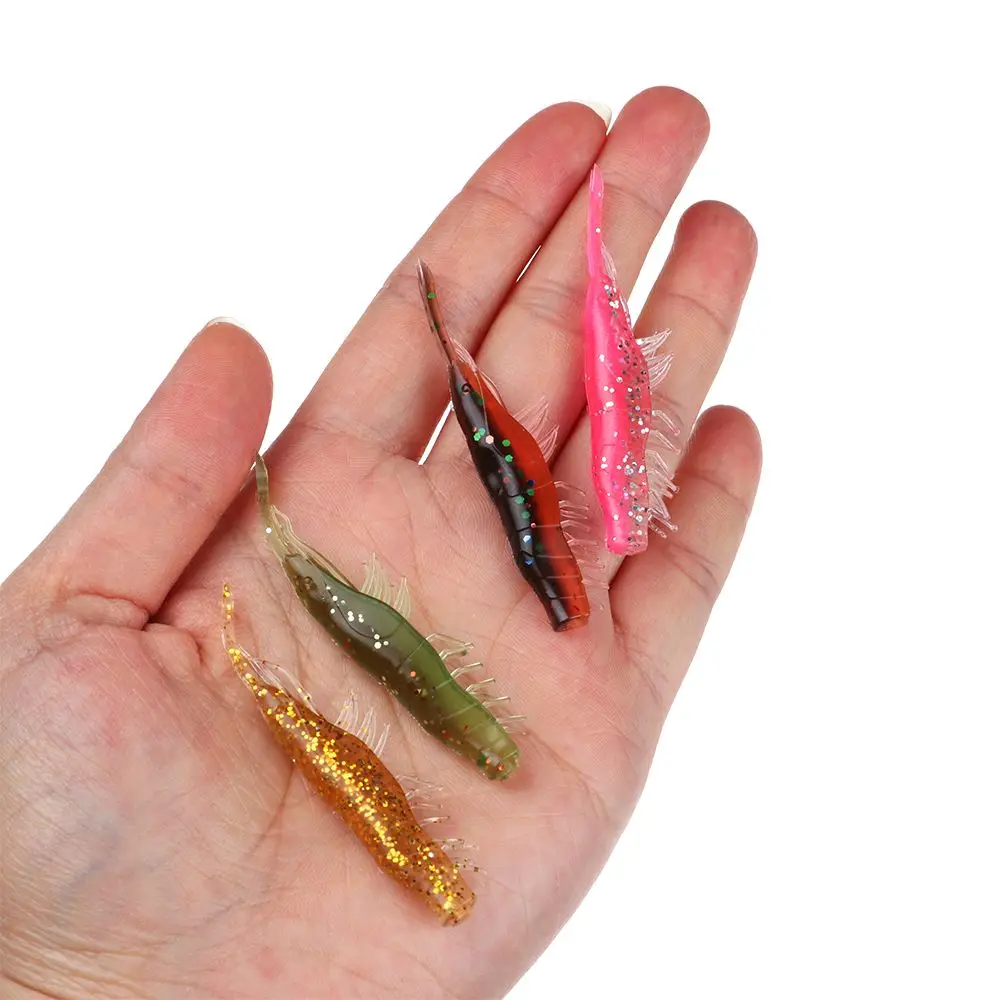 1PC Silicone Bait Soft Lures Pike Fishing Lure Biting Shrimp Carp Bass Sea Worm Swimbait Rockfishing Artificial Baits Gamba