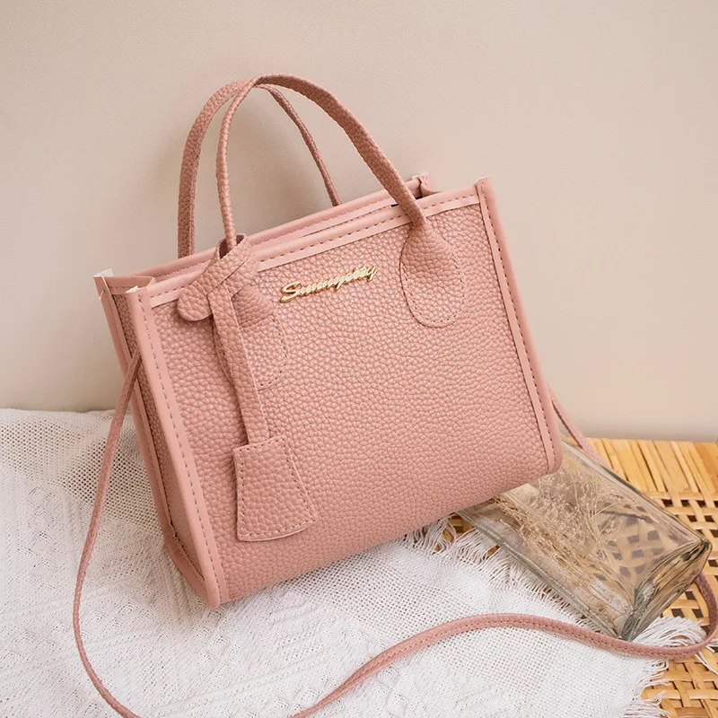 Bag women 2023 trendy ladies bags fashion casual lychee pattern one shoulder small square bag