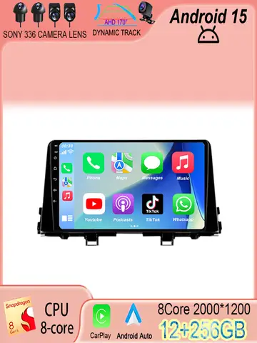 기아 피칸토 모닝 K 2016 2017 2018 2019용 안드로이드 15 카플레이 카 라디오, 네비게이션 GPS 멀티미디어 플레이어, 자동차 와이파이+4G BT DSP
