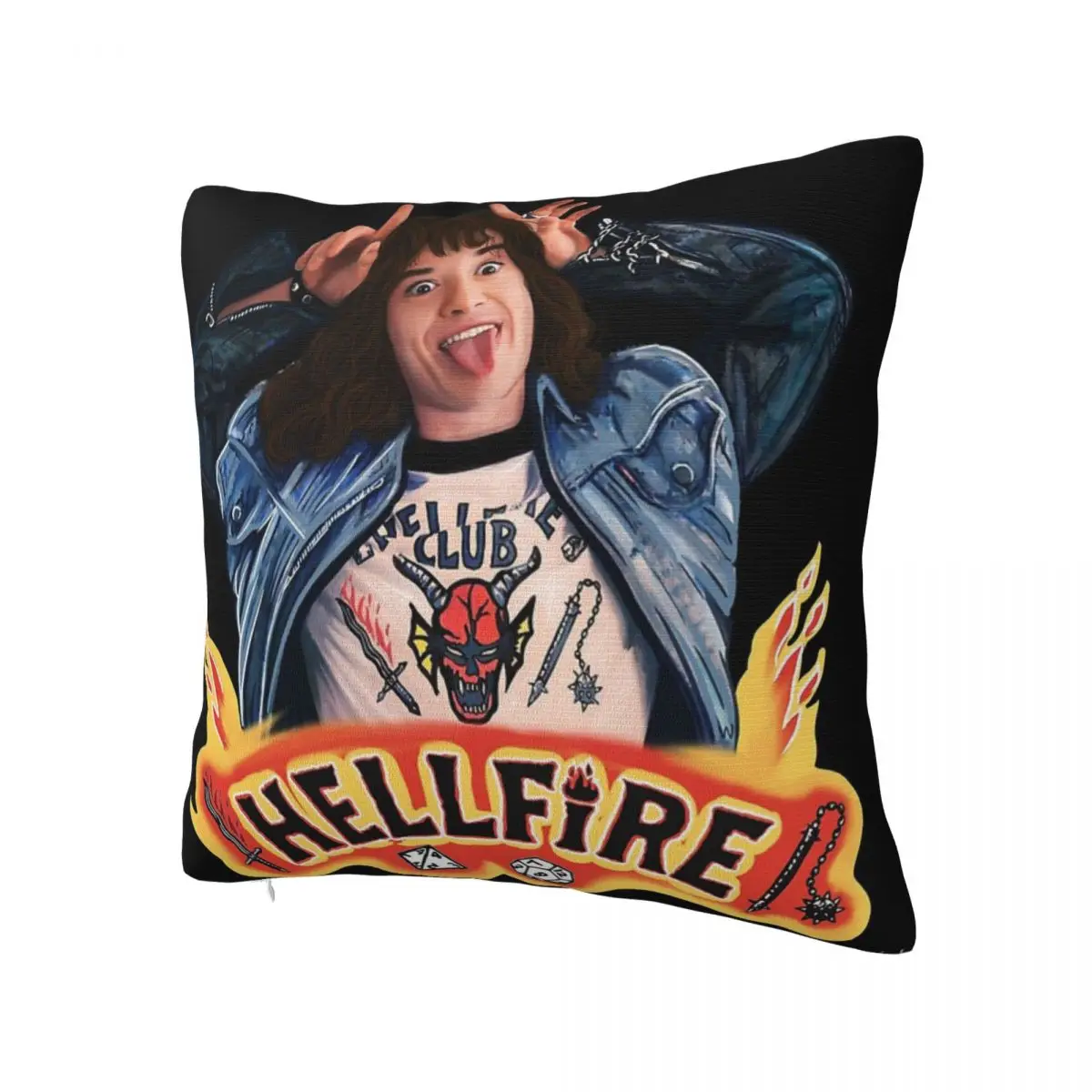 Eddie Munson Hellfire Shirt Design! (Stranger Things Fanart Season 4) Pillow Case Pillow Cover Pillow Case On The Pillow