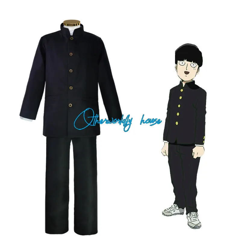 Mob Psycho 100 Mobu Saiko Hyaku Kageyama Shigeo Costume Cosplay uomo quotidiano Casual nero Gakuran abiti cappotto pantaloni uniforme scolastica