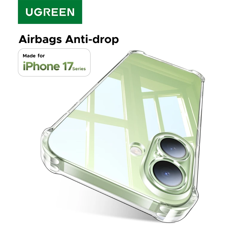 

UGREEN Чехол для Airbags для iPhone 17 16 15 Pro Max Прозрачный чехол Прозрачный чехол для iPhone 16 Pro 17, противоударный защитный чехол