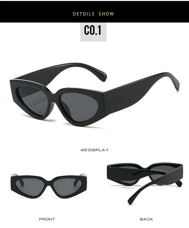 Neue Vintage Cat-Eye Sonnenbrille für Damen und Herren, Marken-Rundbrille, Ovale Sonnenbrille für Männer und Frauen – Detail 18