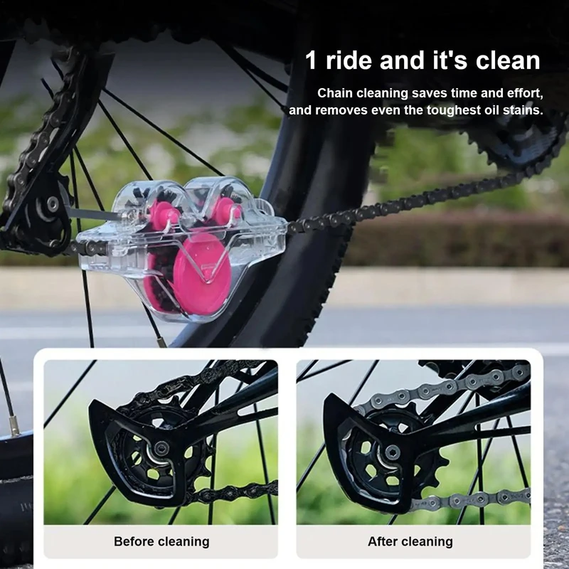

Bicycle Chain Cleaner Tool No Need To Disassemble Bicycle Double-head Brushes Road Bike Cleaning Kit Cycling Bike Accessories