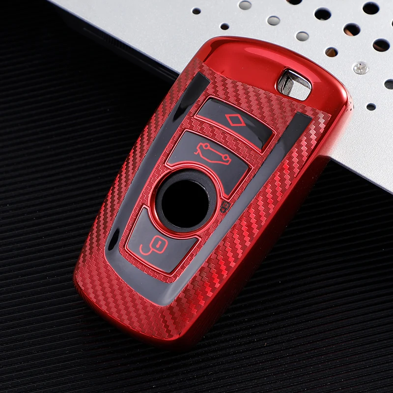 Carbon Fiber TPU Car Key Case Cover for BMW 520 525 F30 F10 F18 118i 320i 1 3 5 7 Series X3 X4 M3 M4 M5 Car Styling Key Shell