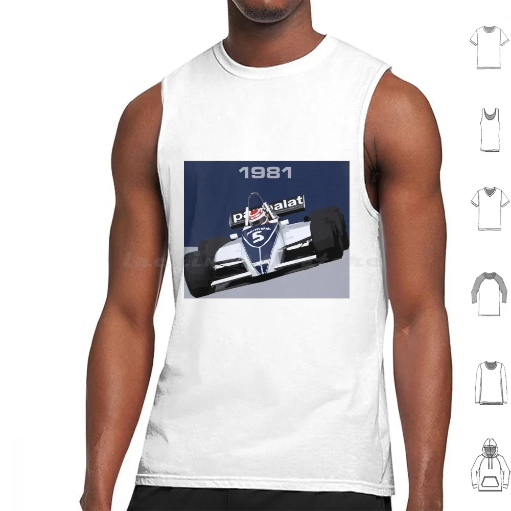 Nelson Piquet 1981 Tank Tops Print Cotton Nelson Piquet Drivers Racing Elf Scotland Race Racing Drivers Retro Jackie Ickx