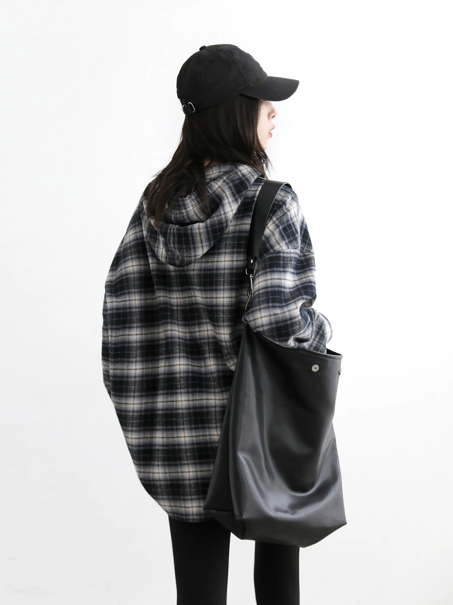 CHIC VEN Koreaanse Vrouwen Shirt Nieuwe Katoen Geborsteld Capuchon Plaid Blouses Lange Mouwen Oversize Vrouwelijke Jas Herfst Winter 2025