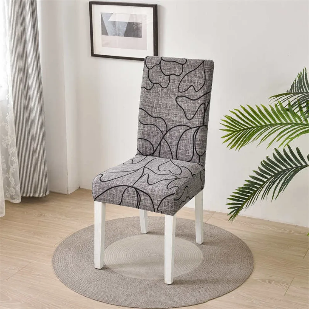 

Stretch Printed Dining Chair Cover Elastic Dirt-resistant Chair Protecter Washable Antifouling Chair Slipcover Restaurant