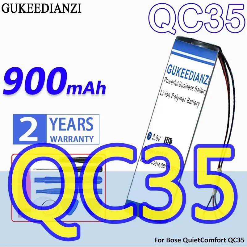 High Capacity GUKEEDIANZI Battery 750mAh/900mAh for Bose For QuietComfort 45 QC45 QC35 II Accumulator 3-wire Batteria