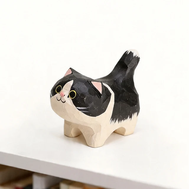Cute Golden Gradient Cat Figurine Decorative Wooden Ornament Miniature Kitten Home Bedroom Office Desk Decoration Gift Statue 5 Cute Golden Gradient Cat Figurine Decorative Wooden Ornament Miniature Kitten Home Bedroom Office Desk Decoration Gift Statue 5