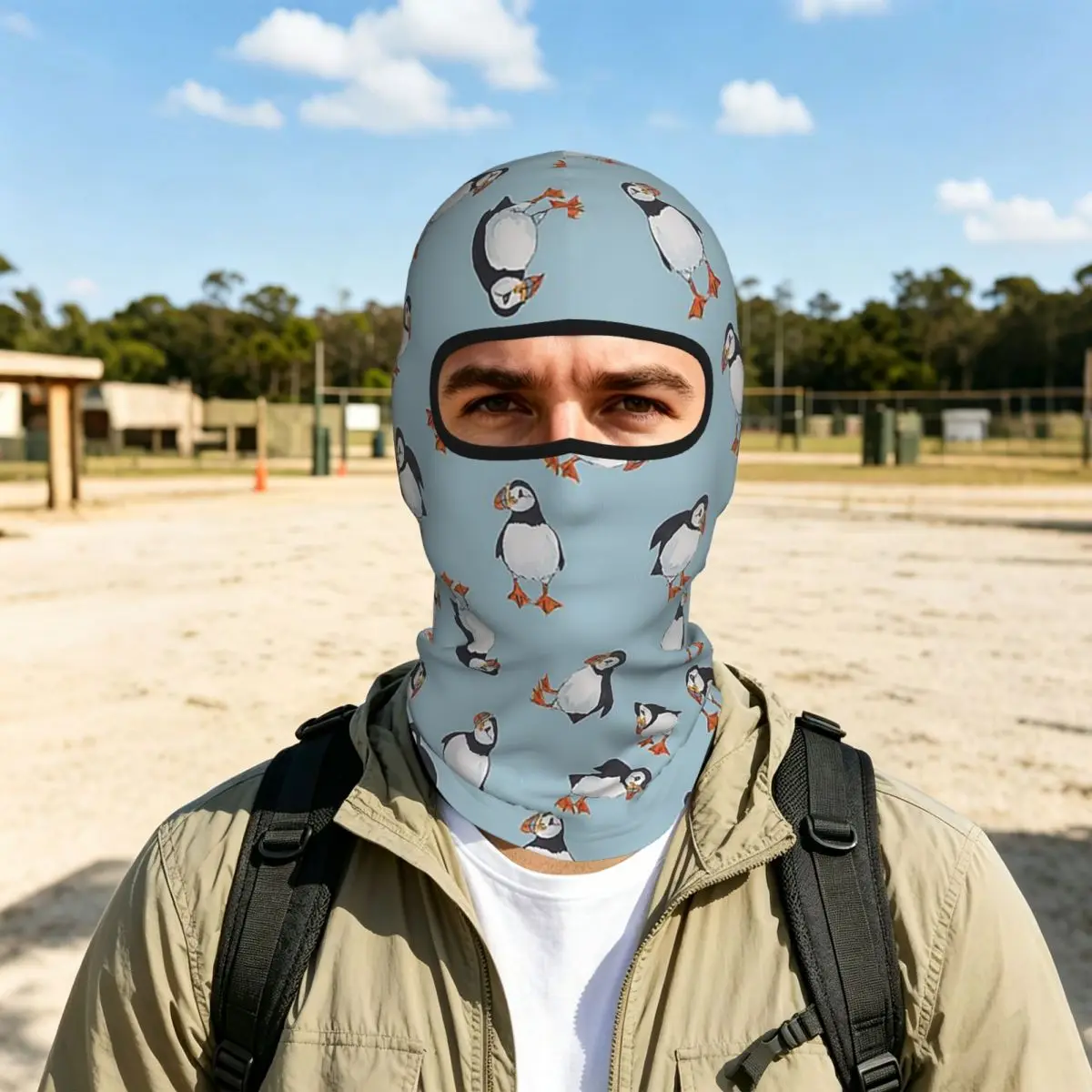 Perfectly Perfect Puffins Breathable Balaclava Full Face Mask Sun Protection Neck Gaiter For Motorcycle Cycling Fishing Outdoor