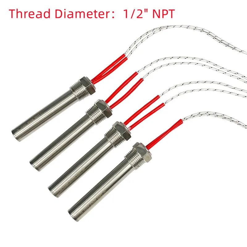 

Immersion Cartridge Heater Cylindrical Hot Rod 220V Heating Element Replacement Heater 1/2" Thread 250W 0.5KW 1KW 1.5KW 2KW 3KW